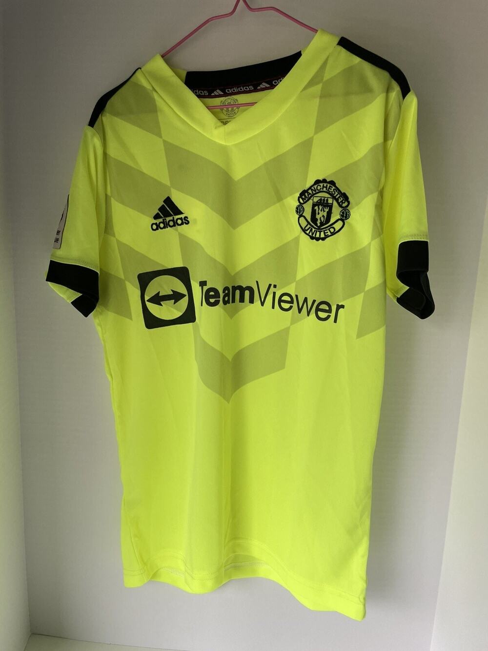 Manchester United Jersey Kids Size 6 Green Adidas Dri Fit